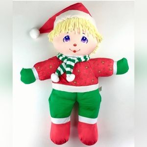 Dolly Mine Holiday Vintage 1987 Christmas Rag Doll Plush Toy Rare Jumbo Plush